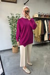 Tığ Triko Rayon Tunik Fuşya
