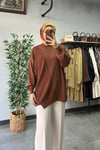 Tığ Triko Rayon Tunik Kahve