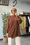 Tığ Triko Rayon Tunik Kahve