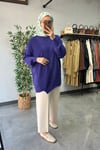 Tığ Triko Rayon Tunik Koyu Mor