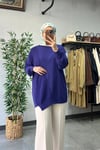 Tığ Triko Rayon Tunik Koyu Mor