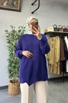 Tığ Triko Rayon Tunik Koyu Mor