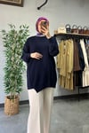 Tığ Triko Rayon Tunik Lacivert
