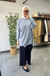 Tığ Triko Rayon Tunik Mavi
