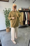 Tığ Triko Rayon Tunik Olive