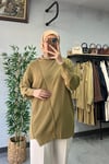 Tığ Triko Rayon Tunik Olive