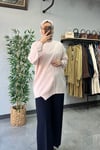 Tığ Triko Rayon Tunik Pudra