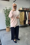 Tığ Triko Rayon Tunik Pudra