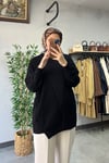 Tığ Triko Rayon Tunik Siyah