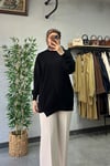 Tığ Triko Rayon Tunik Siyah