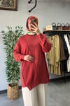 Tığ Triko Rayon Tunik Somon