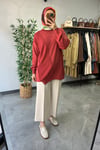 Tığ Triko Rayon Tunik Somon