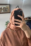 Tığ Triko Şifon Kombinli Tunik Karamel