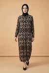 Leopar Desenli Viskon Elbise