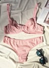 A 463 PEMBE PAPATYA BRODE DESTEKLİ BÜSTİYER TAKIMI