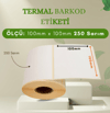 100x100 mm Barkod Termal Etiket 250 Net Sarım 5 Rulo (500 Sarım x 5 Rulo Toplam 1.250 Sarım)