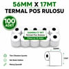 Yazarkasa / Termal Pos Rulosu 56 MM x 17 MT 100 Adet