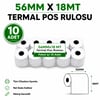 Yazarkasa / Termal Pos Rulosu 56 MM x 18 MT 10 Adet