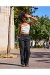 Degaje Yaka Sırt Detaylı Crop