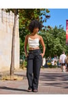 Degaje Yaka Sırt Detaylı Crop