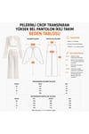 GENİŞ YAKA CROP TRANSPARAN PELERİN YÜKSEK BEL PANTOLON İKİLİ TAKIM