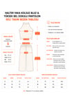 Halter Yaka Kolsuz Bluz Yüksek Bel Dokulu Pantolon İkili Takım