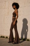 İp Askılı Bluz Wide Leg Pantolon İkili Takım
