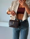 YSL Tasarım Gold Çelik Askılı Toz Torbalı Deri Omuz Çantası
