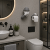 3D İnsan Figürlü Tuvalet Kağıdı Askılığı – Eğlenceli Banyo Dekoru Gri