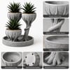 3D Üçlü Hand Of Tree Mermer Desenli Vazo