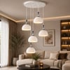 5'li Modern Sarkıt Avize – Beton Görünümlü 3D Dekoratif Tavan Aydınlatması Beyaz