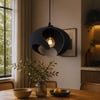 Beton Dokulu İskandi̇nav Premi̇um Salon Oturma Odası Avize 21 X 26 CM Siyah