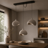 Beton Görünümlü 3D PLA Plastik İskandinav Tarz Sarkıt Avize – Salon ve Cafe İçin 61-70 CM Beyaz