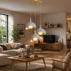 Beton Görünümlü İskandi̇nav Tarzi Led Toplu Avize – Salon ve Oturma Odası Aydınlatması 32 X 70 CM Gri