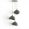 Beton Görünümlü İskandi̇nav Tarzi Salon Oturma Odası 3'lü Avize 32 X 70 CM Gri