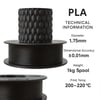 Filetto PLA+ 3D Filament – 1.75mm – 1KG – AMS Uyumlu Siyah
