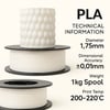 Filetto PLA+ 3D Filament – 1.75mm – 1KG – AMS Uyumlu Soft Beyaz