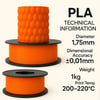 Filetto PLA+ 3D Filament – 1.75mm – 1KG – AMS Uyumlu Turuncu