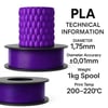 Filetto PLA+ 3D Filament – 1.75mm – 1KG – AMS Uyumlu Mor