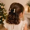 Glitter Detaylı Fiyonk Saç Tokası 9x6 cm Siyah-Gold