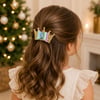 Glitter Detaylı Fiyonk Saç Tokası 9x6 cm Gold