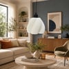 İskandi̇nav Luminaura Tekli Beyaz Sarkıt Avize – Salon ve Oturma Odası Aydınlatması 23 X 18 CM Beyaz