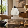 İskandi̇nav Luminaura Tekli Beyaz Sarkıt Avize – Salon ve Oturma Odası Aydınlatması 23 X 18 CM Beyaz