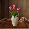 Lotus 3D Dekorati̇f Vazo 18 Cm 18 CM Beyaz