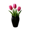 Lotus 3D Dekorati̇f Vazo 18 cm Siyah