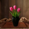 Lotus 3D Dekorati̇f Vazo 18 cm Siyah