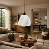 Luminaura Tekli Beyaz Sarkıt Avize – Salon ve Oturma Odası Aydınlatması 60CM Beyaz
