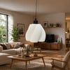 Luminaura Tekli Beyaz Sarkıt Avize – Salon ve Oturma Odası Aydınlatması 60CM Beyaz