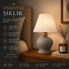 Luxury Tasarımlı Abajur – Yatak Odası ve Çocuk Odası İçin Dekoratif Aydınlatma 31x45 CM Alt Gri