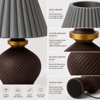 Luxury Tasarımlı Abajur – Yatak Odası ve Çocuk Odası İçin Dekoratif Aydınlatma 31x45 CM Üst Gri Alt Kahverengi